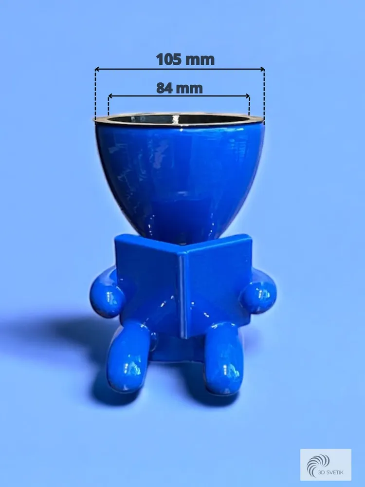 Кашпо «Человечек с книжкой» синий Кашпо «Человечек с книжкой» синий — изображение 3